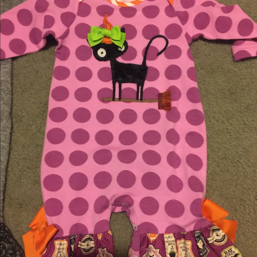 Ricrac Halloween romper 3/6m